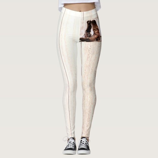 Leggings Bottes de jambières pour femmes pays western rusti (Devant)