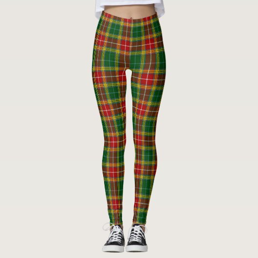 Leggings Bouchanan Tartan Jambes jaune, verte et rouge (Devant)