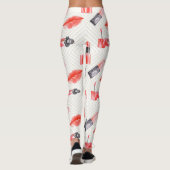 Leggings Bouche de baiser avec Motif de bâton à lèvres (Dos)