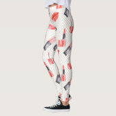 Leggings Bouche de baiser avec Motif de bâton à lèvres (Gauche)