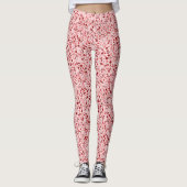 Leggings Boucles abstraites rose à rouge - Option sans text (Devant)