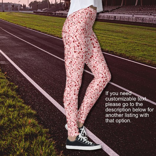 Leggings Boucles abstraites rose à rouge - Option sans text