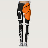 Leggings Boucles de basket-ball, Lecteur de basket-ball Cad (Devant)