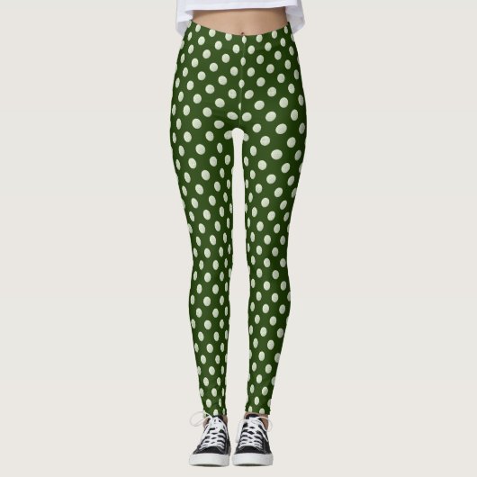 Leggings Boule de golf partout en vert pour golfeur (Devant)