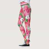 Leggings 🌺 🌴 Boule de pickles tropicaux avec hibiscus pet (Gauche)