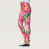 Leggings Boule de pickles tropicaux avec hibiscus XXL impri (Gauche)