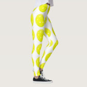 Leggings Boule jaune de guêtres de Pickleball sur le blanc (Droite)