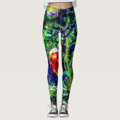 Leggings Boule rouge arbre de Noël vert (Devant)