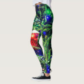 Leggings Boule rouge arbre de Noël vert (Gauche)
