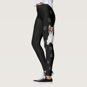 Leggings Bouledogue français pie rouge mignon chien de dess