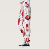 Leggings Boules de Noël branchées et Poinsettia (Gauche)
