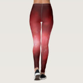 Leggings Boules de Noël festives rouges sur un fond rouge b (Dos)
