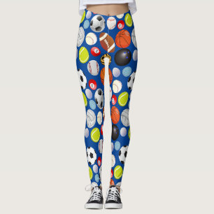 Leggings Boules de sport Motif Bleu BG