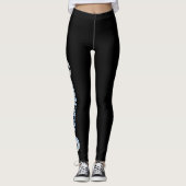 Leggings boules volleybales noires bleu avec texte sur les  (Devant)