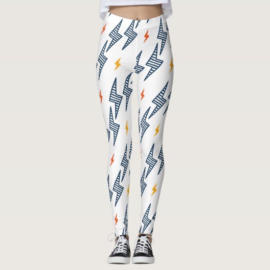 Leggings Boulons de foudre Doodle Flash transparent (Devant)