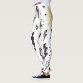 Leggings Boulons de foudre, ensemble de gribouillis dessiné (Gauche)