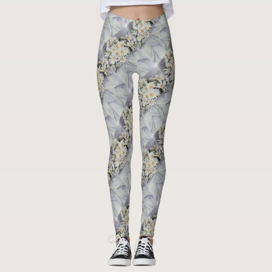 LEGGINGS BOUQUET BLANC DAISY | LÉGUMES FLORAUX (Devant)