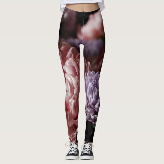 Leggings Bouquet d'aster rose : éclairage baroque.