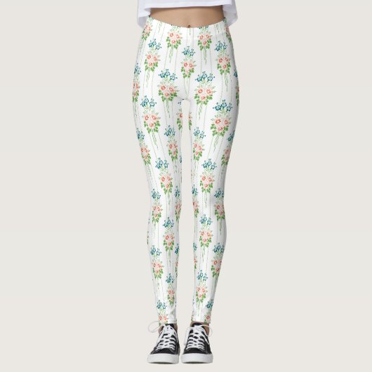 Leggings Bouquet de fleurs baroques (Devant)