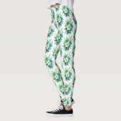Leggings Bouquet de fleurs blanches bleues-57453 (Gauche)