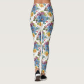 Leggings Bouquet de fleurs colorées Motif sans couture GR4 (Dos)