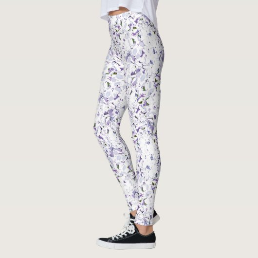 Leggings Bouquet de fleurs d'aquarelle d'hydrangées. (Gauche)