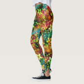 Leggings Bouquet de fleurs d'automne - Plumes de fleurs d'E (Gauche)