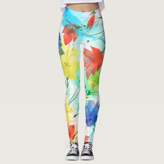Leggings Bouquet de la mode orchidée (Devant)