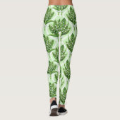 Leggings Bouquet de lys de la vallée fleurs sur vert (Dos)