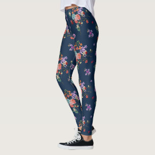 Leggings Bouquet de rose motif floral