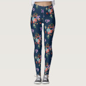 Leggings Bouquet de rose motif floral (Devant)