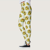 Leggings Bouquet de tournesol jaune en aquarelle (Gauche)