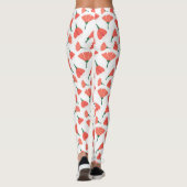Leggings Bouquet de tulipe rouge parsemé sur blanc crémeux (Dos)