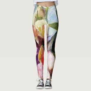 Leggings Bouquet de tulipes Roses modernes : peinture à l'h