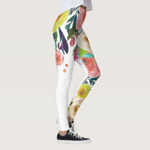 Leggings Bouquet PixDezines Floral Aquarelle/Printemps