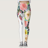 Leggings Bouquet PixDezines Floral Aquarelle/Printemps (Devant)
