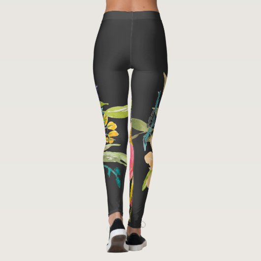 Leggings Bouquet Rose d'aquarelle (Dos)