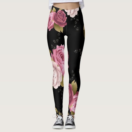 Leggings Bouquets de Roses 3 (Devant)