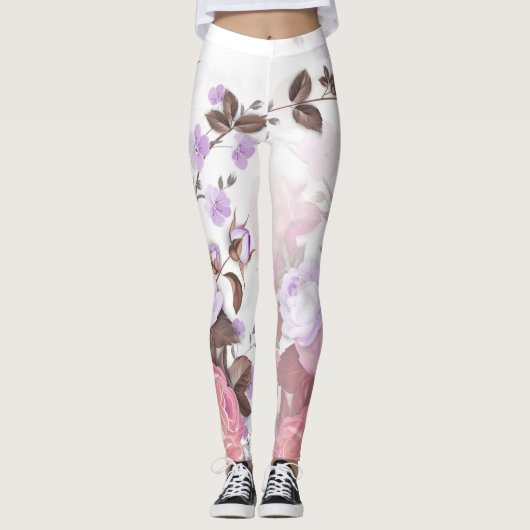 Leggings Bouquets de Roses 5 (Devant)