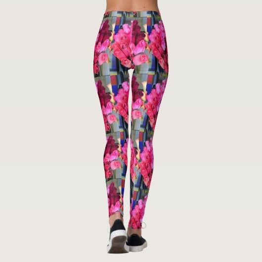 Leggings bouquets de roses rouges (Dos)