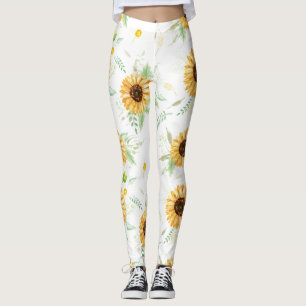 Leggings Bouquets de tournesol et de daisy