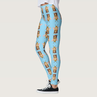 Leggings Bourdon doré en danse fleurie.10