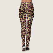 Leggings Bourgogne doré Léopard (Dos)