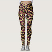 Leggings Bourgogne doré Léopard (Devant)