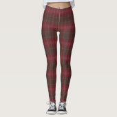 Leggings Bourgogne et guêtres Brown de plaid (Devant)