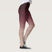 Leggings Bourgogne moderne et Rose Gold Parties scintillant (Droite)