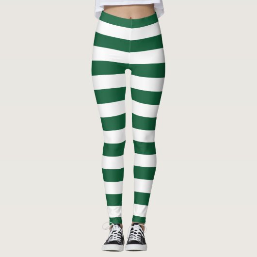 Leggings Bouteille vintage classique Vert & Blancs (Devant)