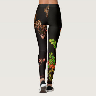 LEGGINGS BOUTEILLES ET FLEURS JAPONAISES IMPRIMÉES