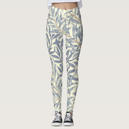 Leggings Bouton bleu saule (par William Morris) (Devant)