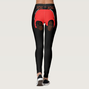 Leggings Bouton de Père Noël noir